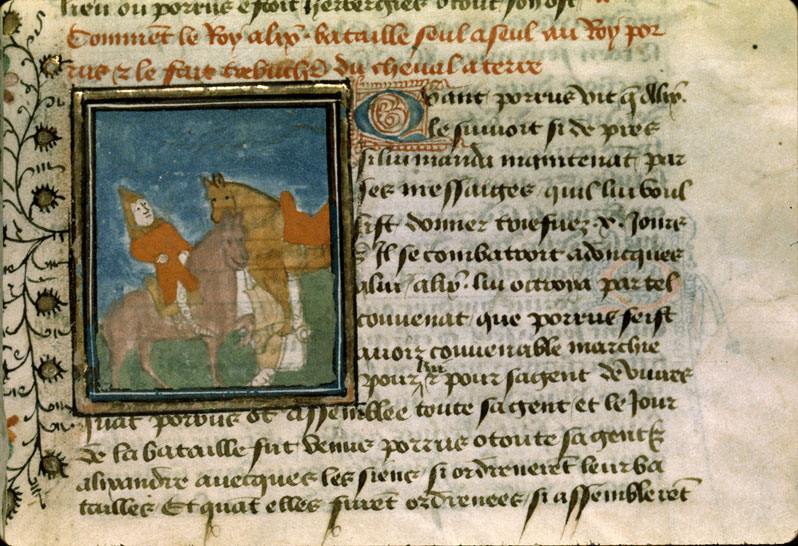 Roman d'Alexandre - Combat d'Alexandre et de Poros