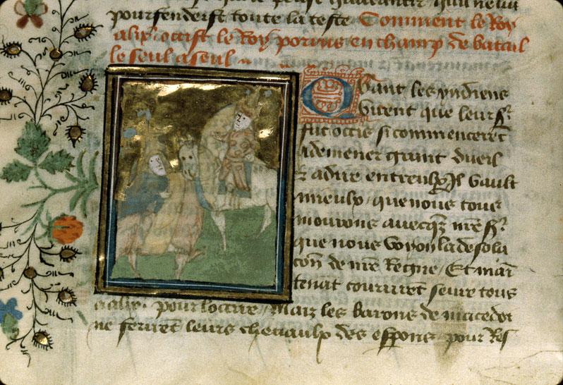Roman d'Alexandre - Combat d'Alexandre et de Poros