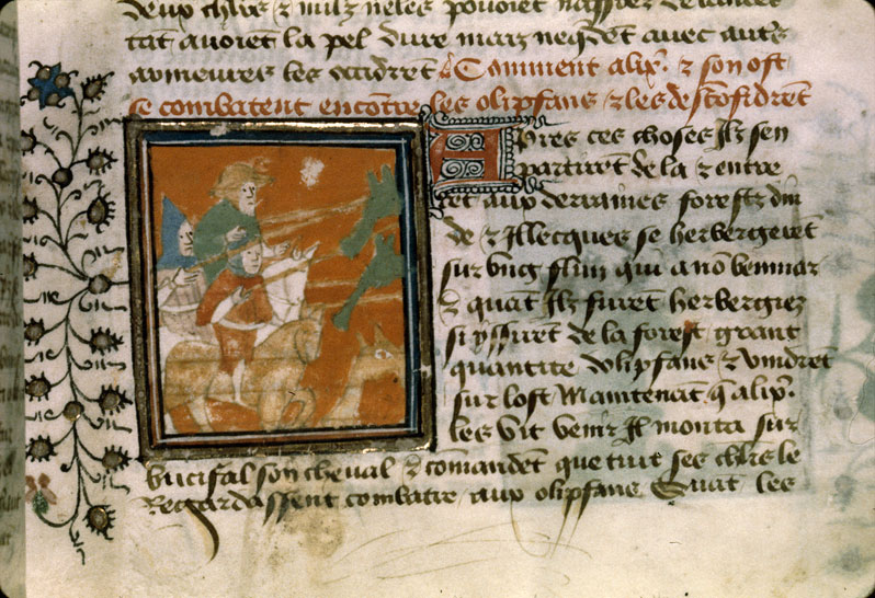 Roman d'Alexandre - Alexandre combattant les éléphants