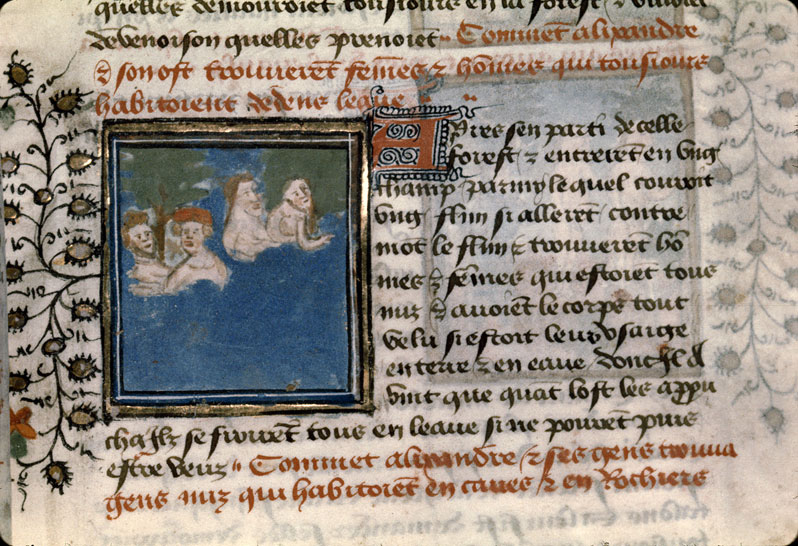 Roman d'Alexandre - Hommes et femmes habitant dans l'eau