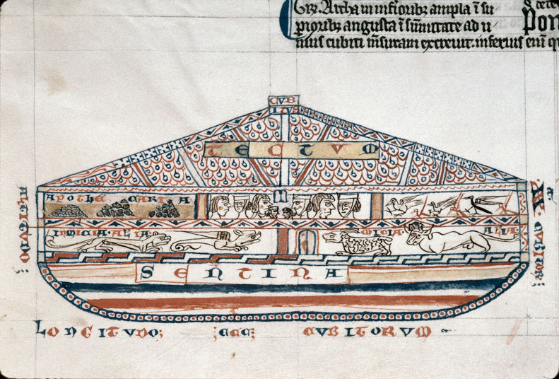 Bible glosée (partie de) - Plan de l'arche de Noé