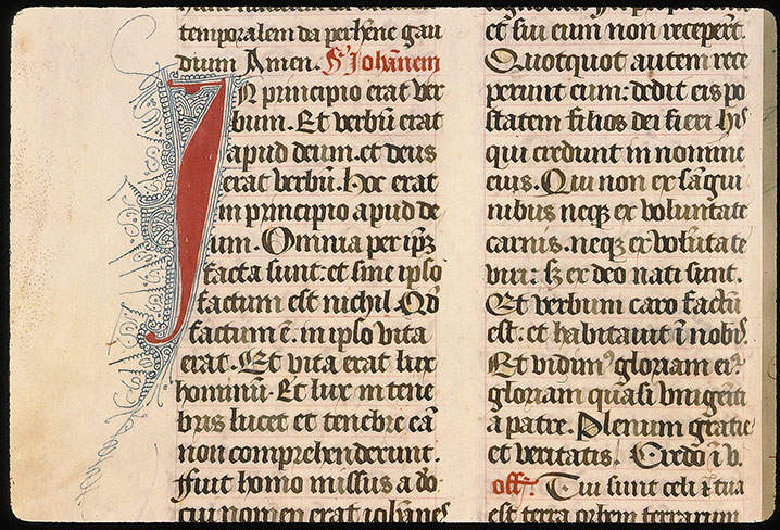 Missel à l'usage de l'abbaye Sainte-Geneviève de Paris - Initiale filigranée