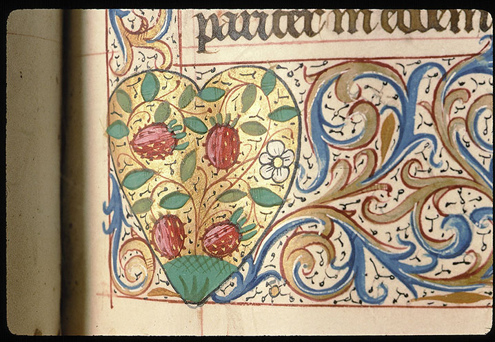 Missel à l'usage de l'abbaye Sainte-Geneviève de Paris - Page décorée, avec armes de Philippe Cousin