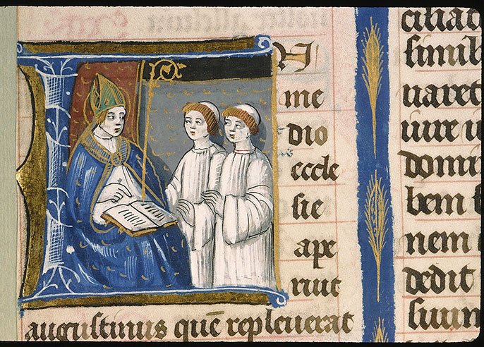 Missel à l'usage de l'abbaye Sainte-Geneviève de Paris - Saint Augustin enseignant des clercs