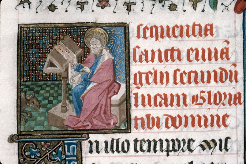 Heures à l'usage de Troyes (?) - Saint Luc écrivant et son symbole