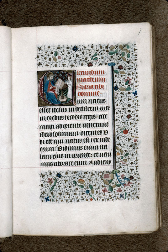 Heures à l'usage de Troyes (?) - Saint Matthieu écrivant et son symbole_1