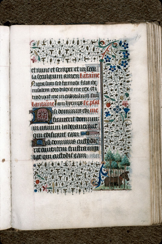 Heures à l'usage de Troyes (?) - Ane attaché dans un bois_1
