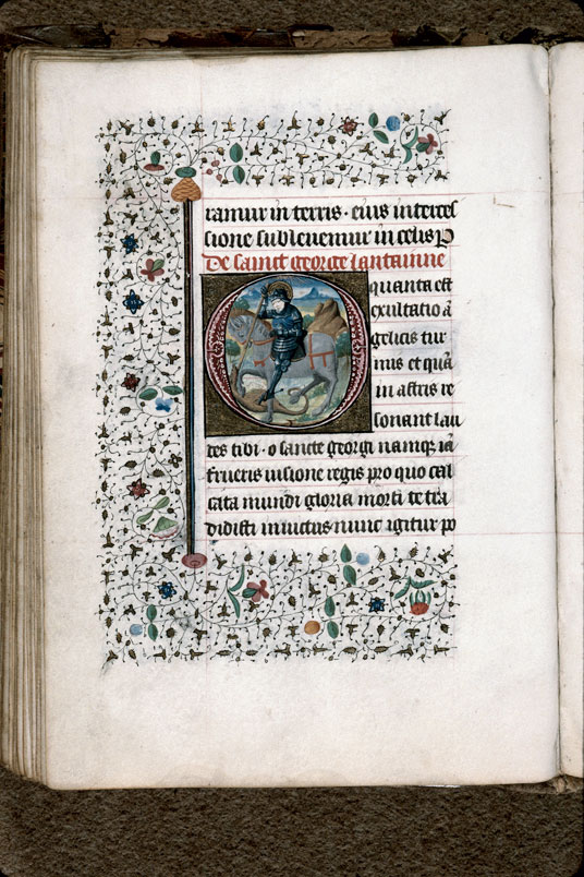 Heures à l'usage de Troyes (?) - Saint Georges terrassant le dragon_1