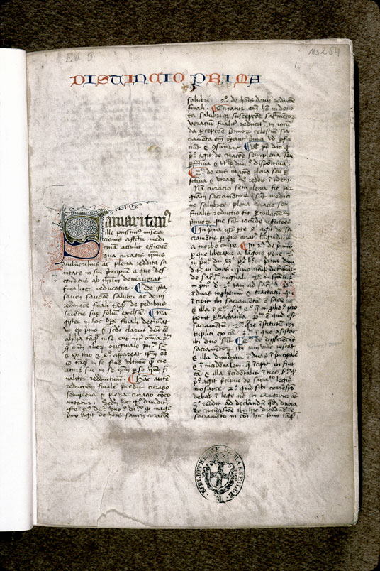 Sententiae - Initiale filigranée