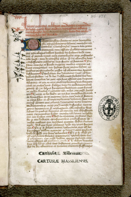 Compendium salutis - Initiale ornée