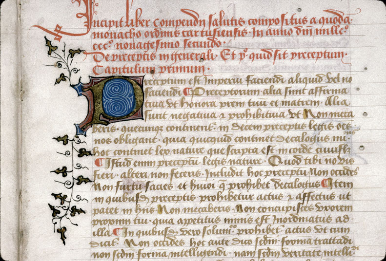 Compendium salutis - Initiale ornée