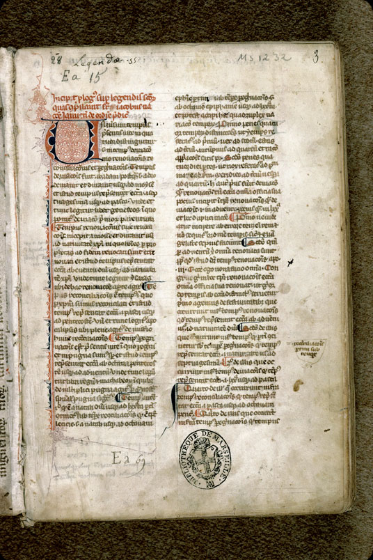 Legenda aurea - Initiale filigranée