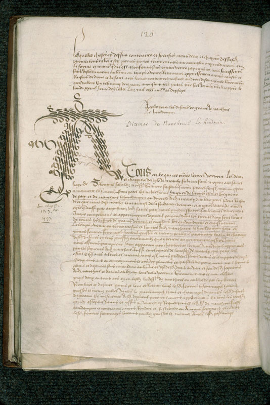 Cartulaire du chapitre cathédral de Meaux - Initiale cadelée