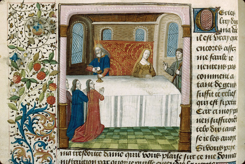 Pèlerinage de vie humaine - Moïse donnant la communion devant Grâce de Dieu et le pèlerin