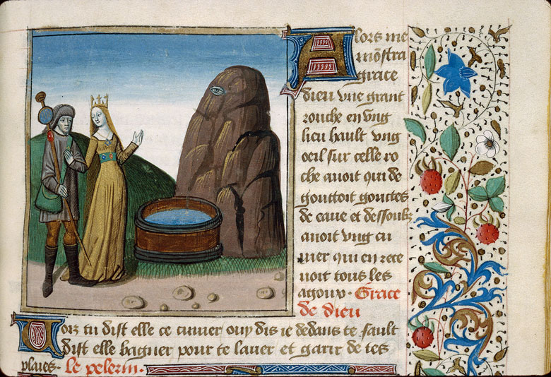 Pèlerinage de vie humaine - Grâce de Dieu montrant au pèlerin la roche à l'oeil qui pleure