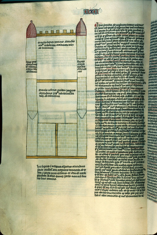 Postilla in Bibliam - Plan de la porte orientale du Temple