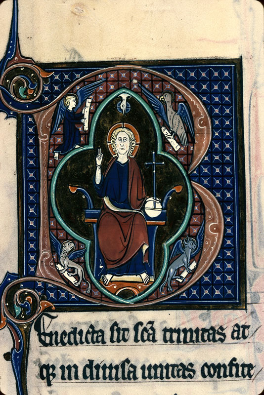 Missel à l'usage de l'abbaye Saint-Nicaise de Reims - Christ en majesté entouré du Tétramorphe