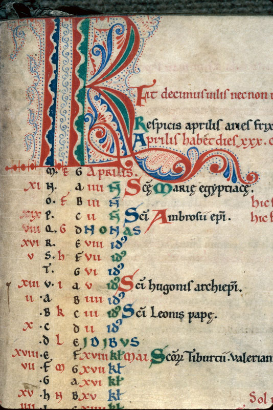 Collectaire à l'usage de l'abbaye de Jumièges - Initiale filigranée