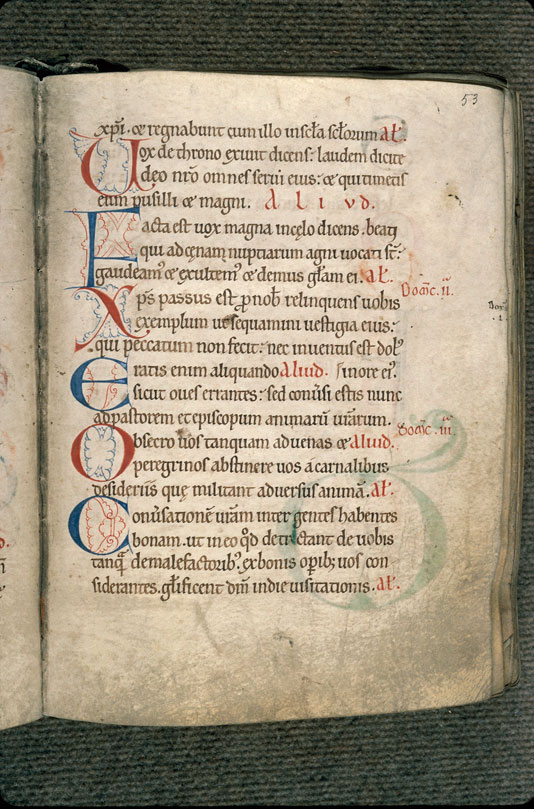 Collectaire à l'usage de l'abbaye de Jumièges - Initiales filigranées