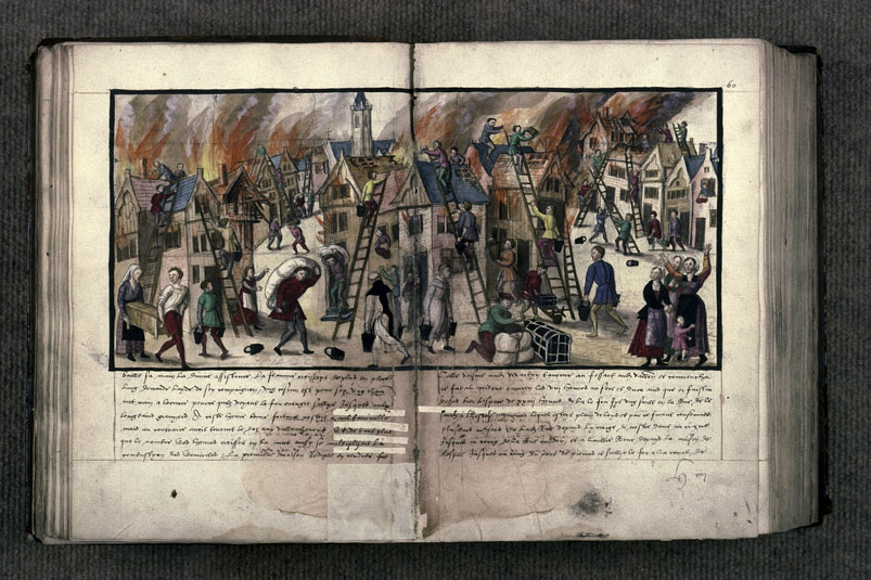 Recueil des antiquités de Valenciennes - Incendie à Valenciennes en 1522