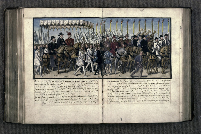 Recueil des antiquités de Valenciennes - Cortège de l'entrée de Charles Quint à Valenciennes