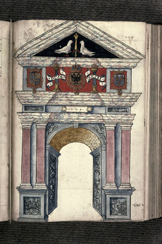 Recueil des antiquités de Valenciennes - Arc de triomphe pour l'entrée de Charles Quint à Valenciennes