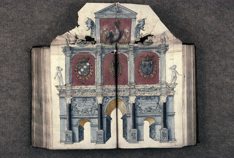 Recueil des antiquités de Valenciennes - Arc de triomphe pour l'entrée de Charles Quint à Valenciennes