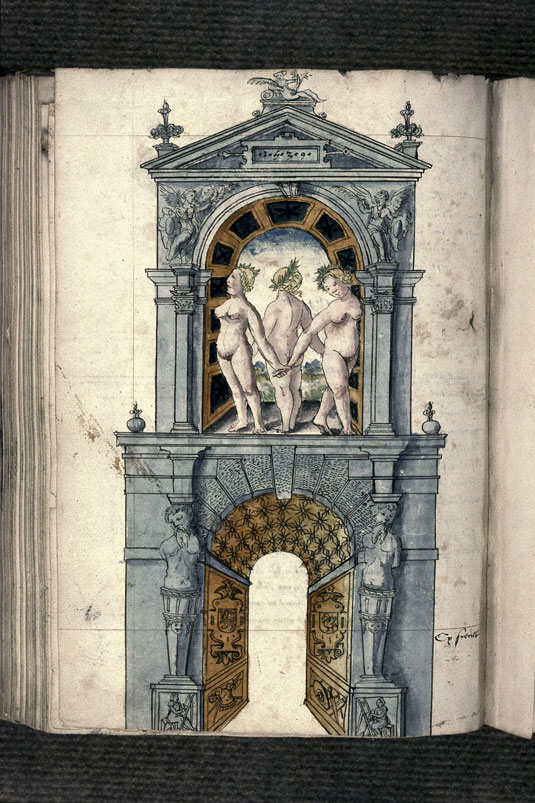 Recueil des antiquités de Valenciennes - Arc de triomphe pour l'entrée de Charles Quint à Valenciennes