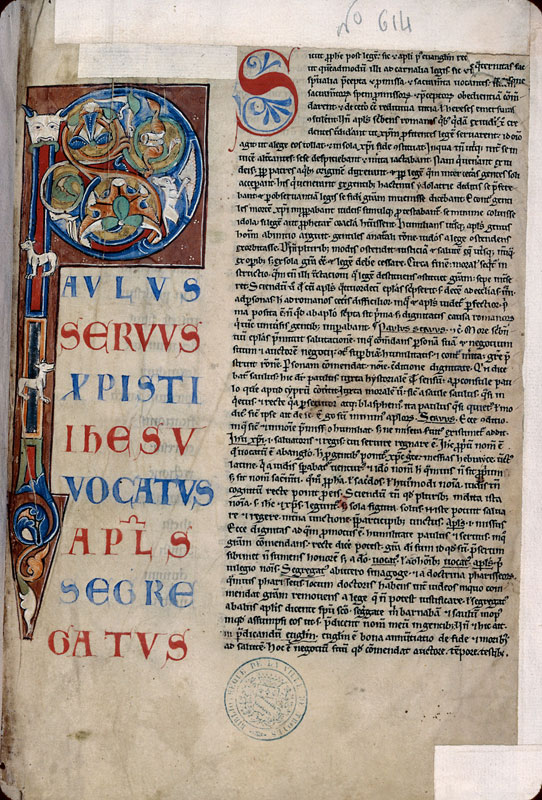 Collectio in Epistulas Pauli ex operibus Augustini - Initiale ornée