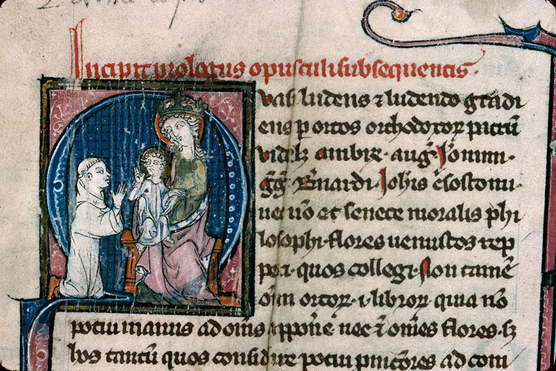 Florilegium patristicum - Religieux priant la Vierge à l'Enfant