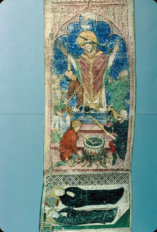 Rouleau des morts de l'abbaye Saint-Bénigne de Dijon - Etienne de La Feuillée et Pierre Brenot en gisants_1