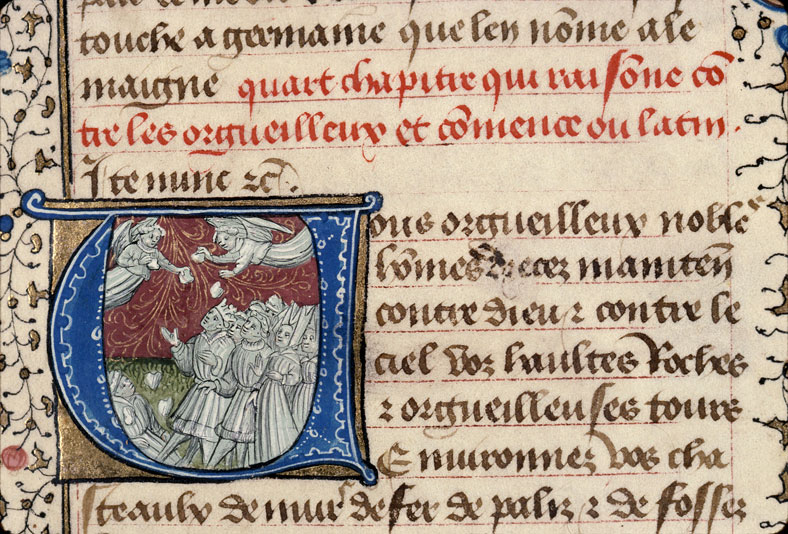 Cas des nobles hommes et femmes (Des) - Anges lapidant les orgueilleux