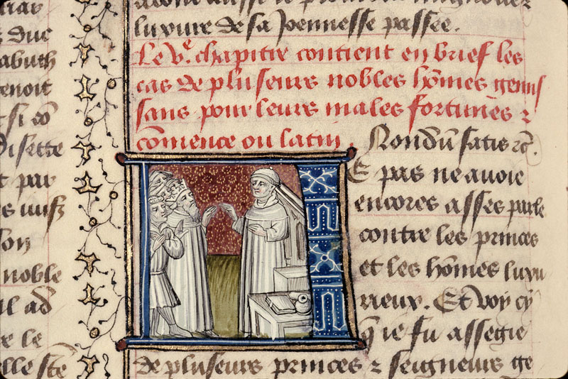 Cas des nobles hommes et femmes (Des) - Personnages de Boccace s'adressant à l'auteur