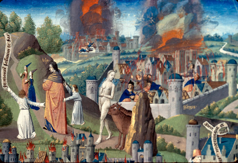 Cité de Dieu - Destruction de Sodome/Femme de Lot changée en statue de sel (La)/Lot et sa famille quittant Sodome_1