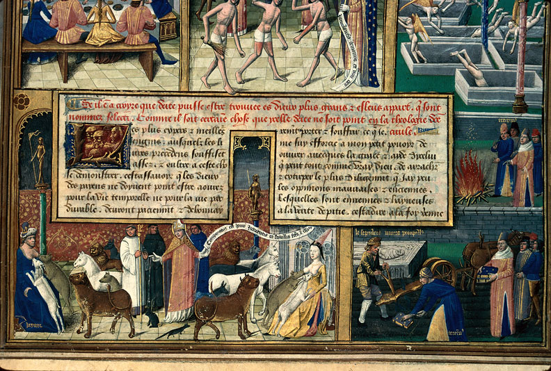 Cité de Dieu - Saint Augustin montrant Jupiter et Junon allaitant des animaux_1