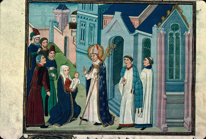 Légende dorée - Saint Brice bénissant l'enfant dont on l'accuse d'être le père