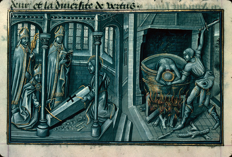 Légende dorée - Martyre de sainte Cécile/Saint Urbain ensevelissant sainte Cécile