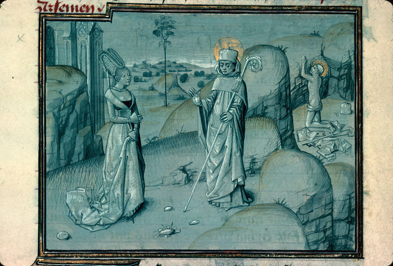 Légende dorée - Saint Arsène abbé en prière/Saint Arsène abbé visité par une noble femme