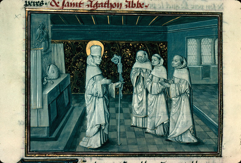 Légende dorée - Saint Agathon et religieux