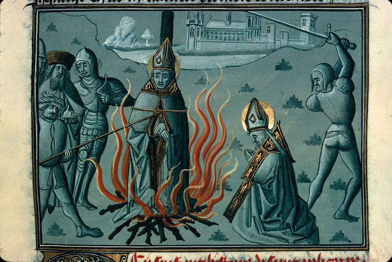 Légende dorée - Décollation d'un saint/Saint Polycarpe de Smyrne au bûcher
