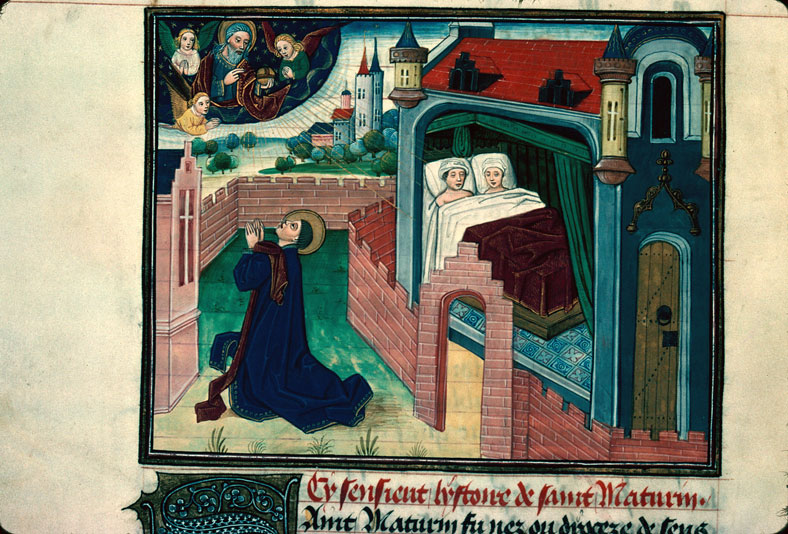 Légende dorée - Saint Mathurin priant Dieu pour la conversion de ses parents