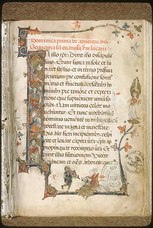 Evangéliaire - Ange musicien;Singe et hybride anthropomorphe musiciens_4