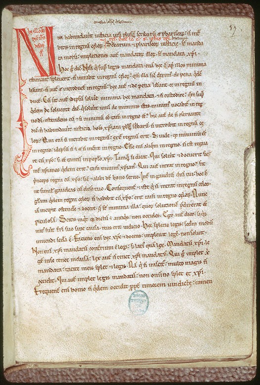 Homiliae - Initiale de couleur ornée
