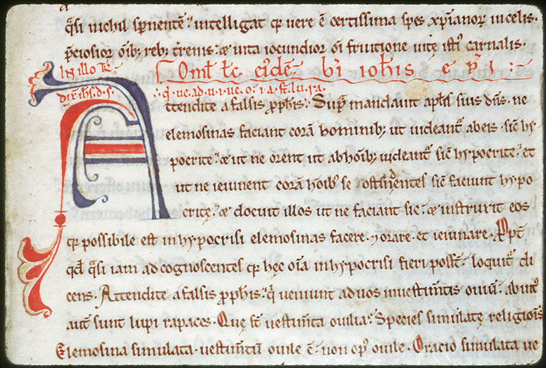 Homiliae - Initiale de couleur ornée