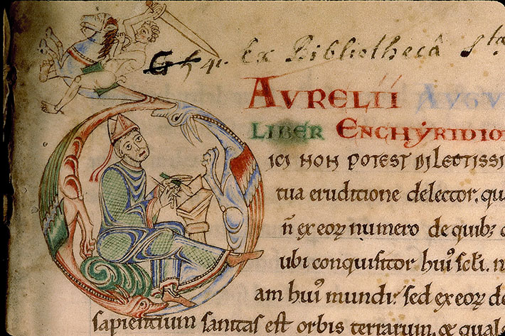 Recueil patristique - Saint Augustin écrivant