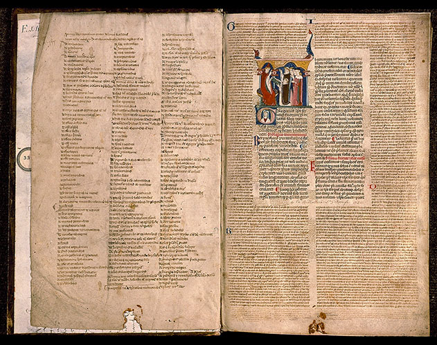 Decretales - Bernard de Compostelle remettant son ouvrage à Grégoire IX_1