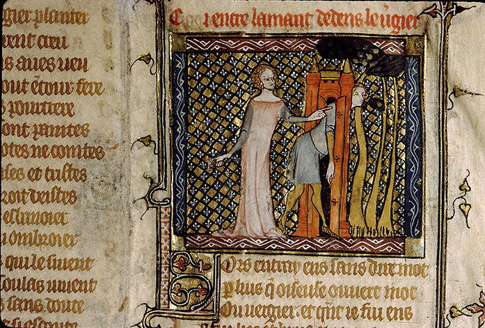 Roman de la Rose - Amant entrant dans le verger (L')