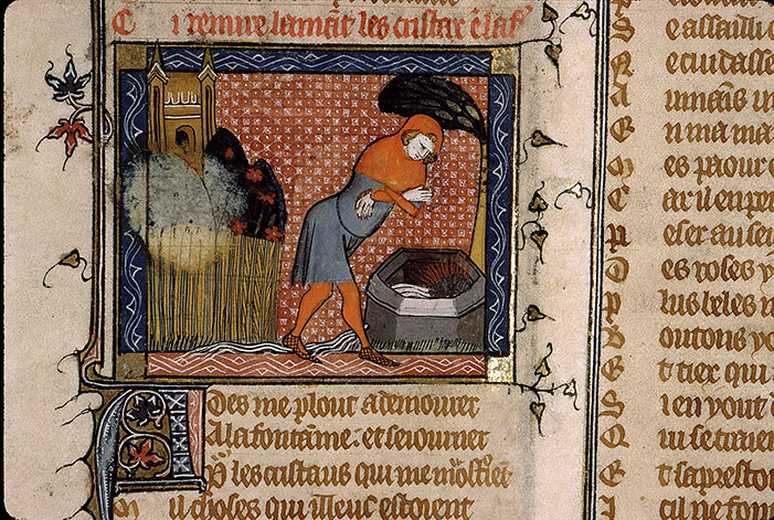 Roman de la Rose - Amant penché sur la fontaine de Narcisse (L')