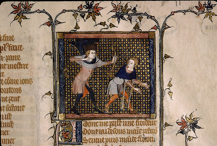 Roman de la Rose - Amant touché par les flèches d'Amour (L')