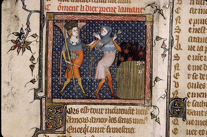 Roman de la Rose - Amour saisissant l'Amant